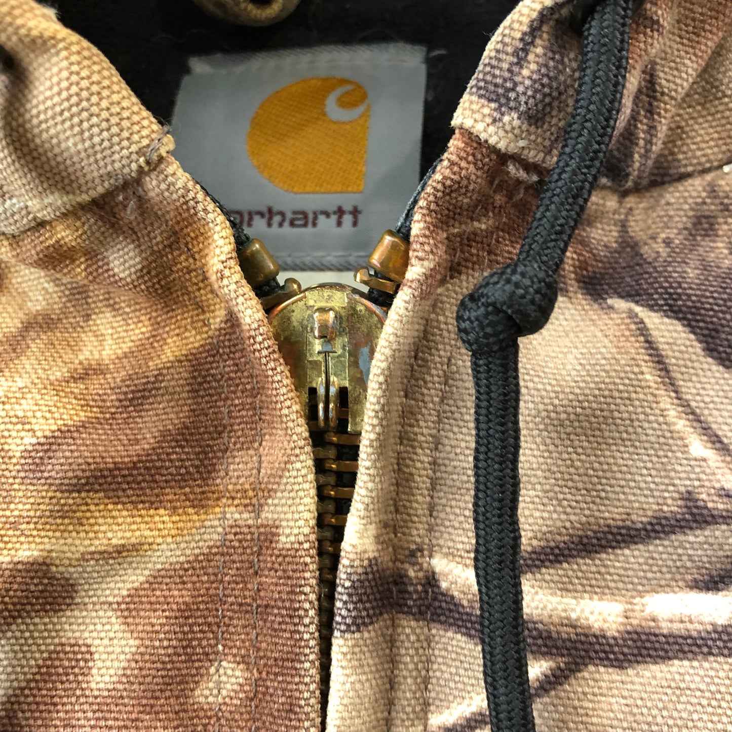 Vintage Carhartt J122 CAP Real Tree Camo Workwear Zip Hooded Jacket S