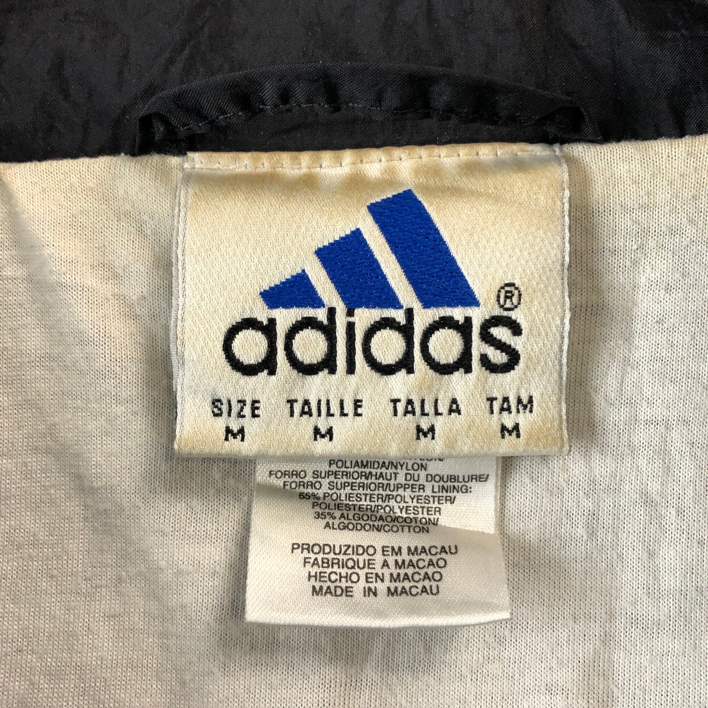 Vintage 90s Adidas Blanket Lined Windbreaker Zip Jacket M