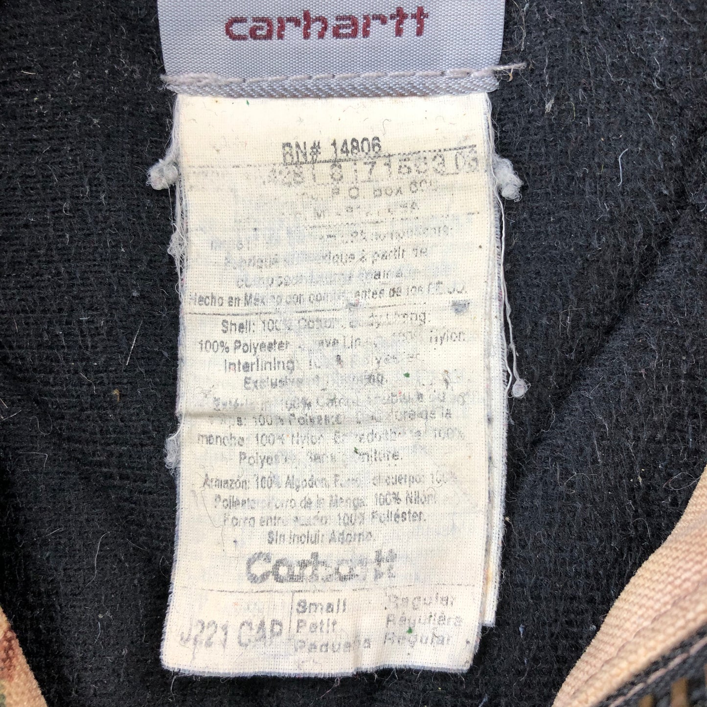Vintage Carhartt J122 CAP Real Tree Camo Workwear Zip Hooded Jacket S