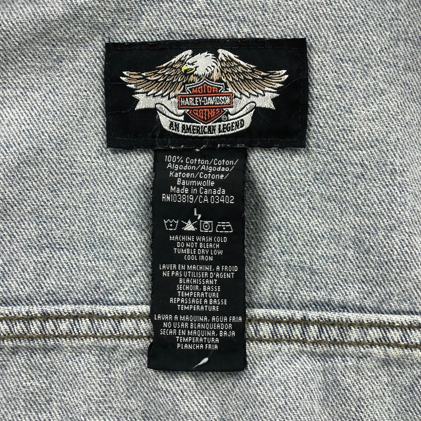 Vintage Harley Davidson Motorcycles Denim Button Jacket L