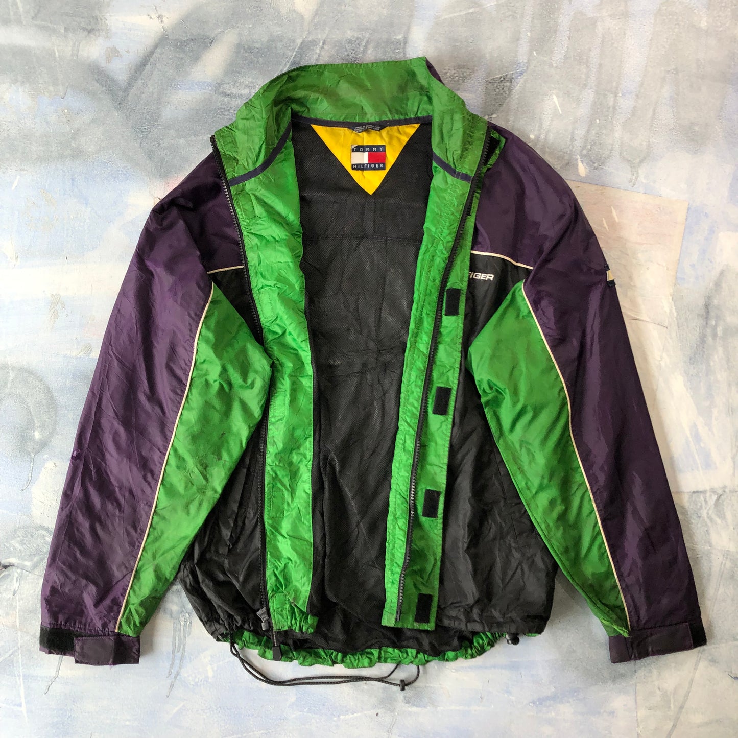 Tommy Hilfiger 90s Grunge Color Block Windbreaker Jacket XL