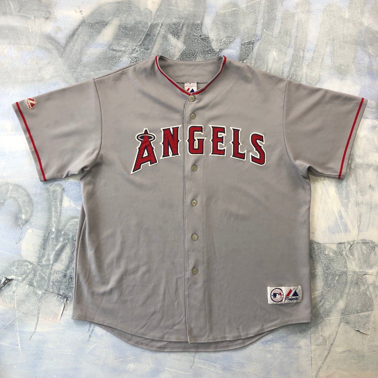 MLB Anaheim Angels Majestic Button Jersey XXL