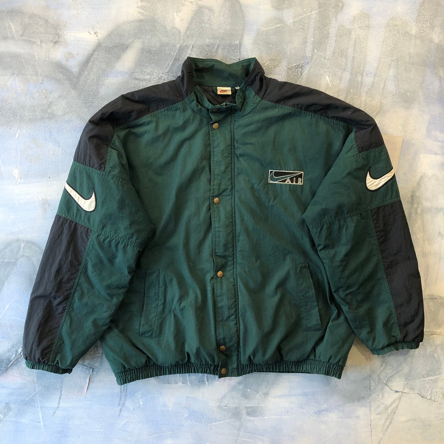 Vintage 90s Nike Air Swoosh Puffer Zip Jacket XL