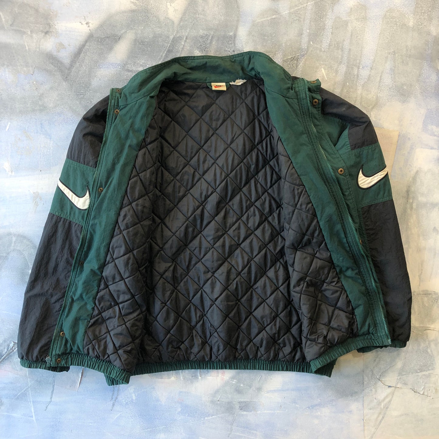 Vintage 90s Nike Air Swoosh Puffer Zip Jacket XL