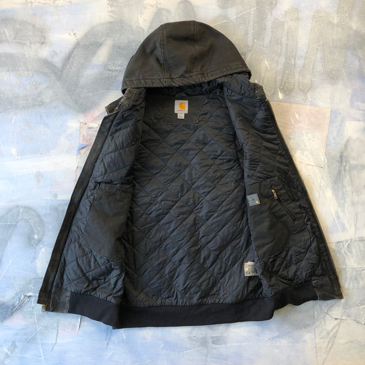 Vintage Carhartt Hooded Workwear Vest Zip Jacket M