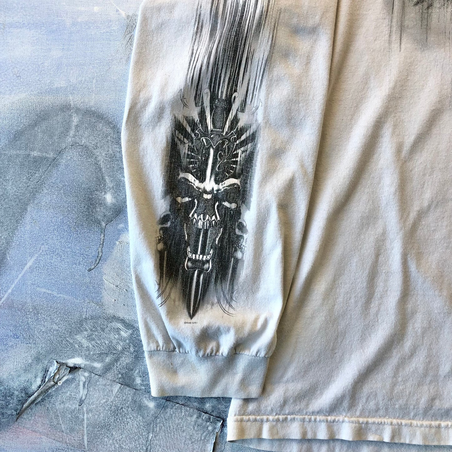 Vintage Y2K Hot Leathers Skulls Wings T Shirt XXL