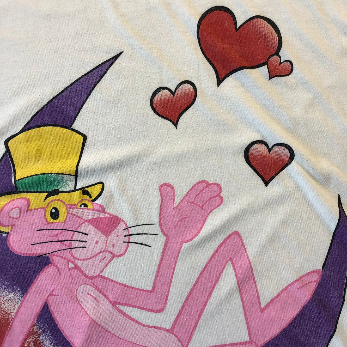 Vintage 90s Pink Panther Moon Hearts Rose Long Sleepwear Shirt L