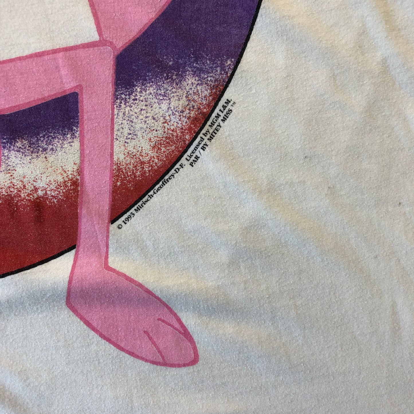 Vintage 90s Pink Panther Moon Hearts Rose Long Sleepwear Shirt L