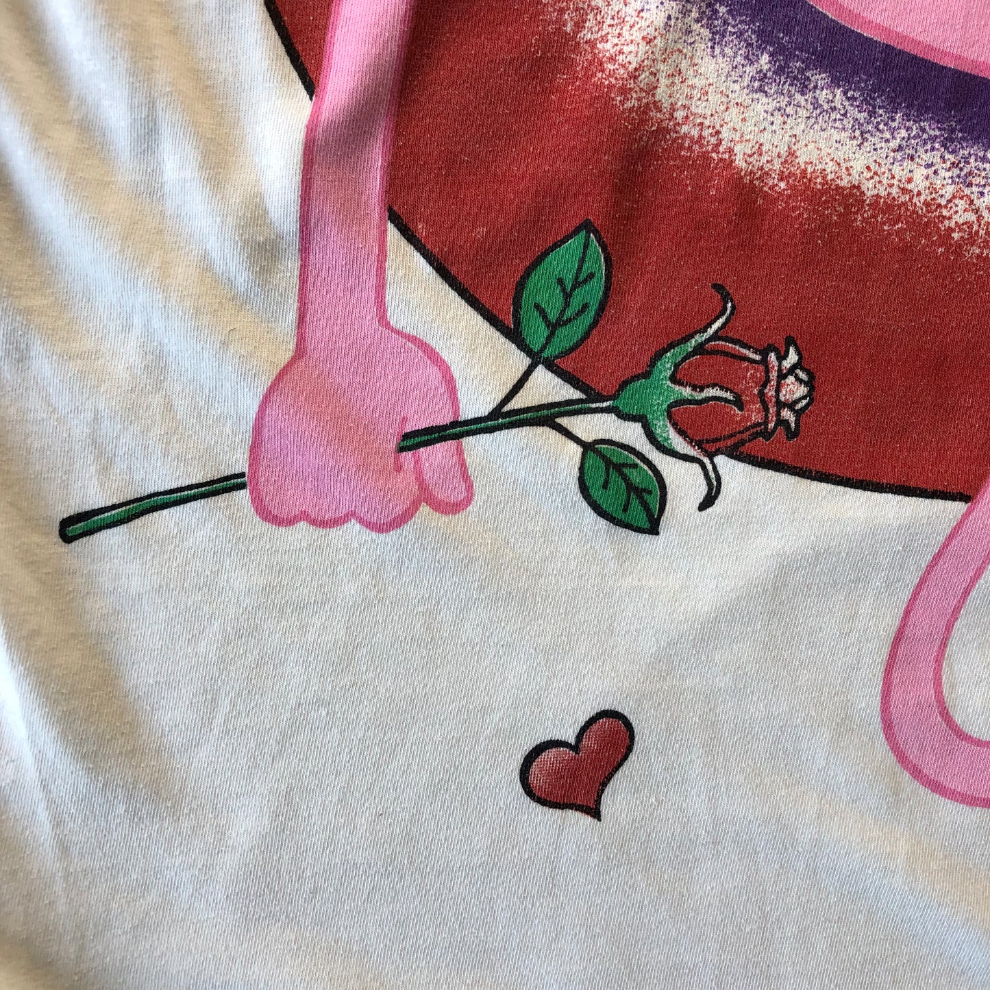 Vintage 90s Pink Panther Moon Hearts Rose Long Sleepwear Shirt L