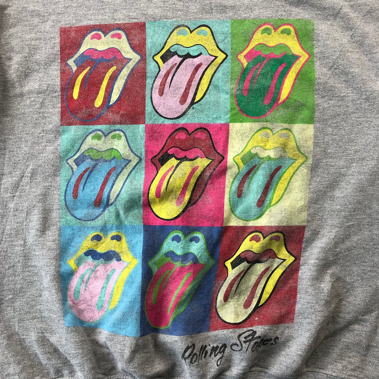 The Rolling Stones Andy Warhol Tongue Graphic Crewneck Sweatshirt L