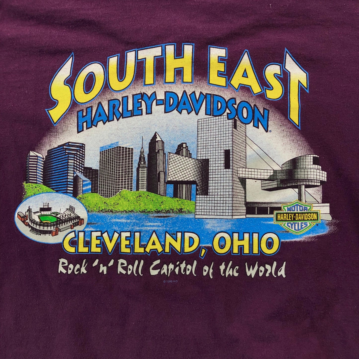 Vintage 90s USA Harley Davidson Motorcycles Eagle Southeast Cleveland Ohio T Shirt L