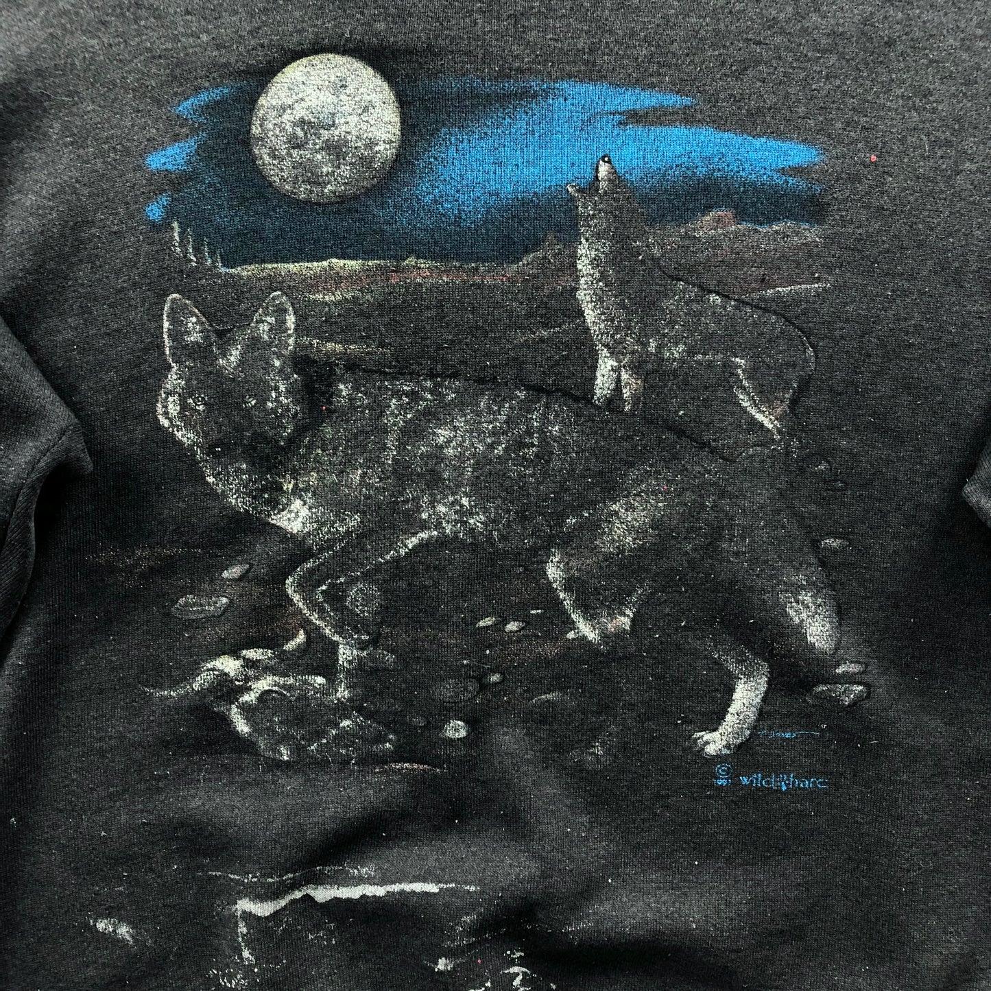 Vintage USA 90s Howling Wolf Pack Crewneck Sweatshirt XL
