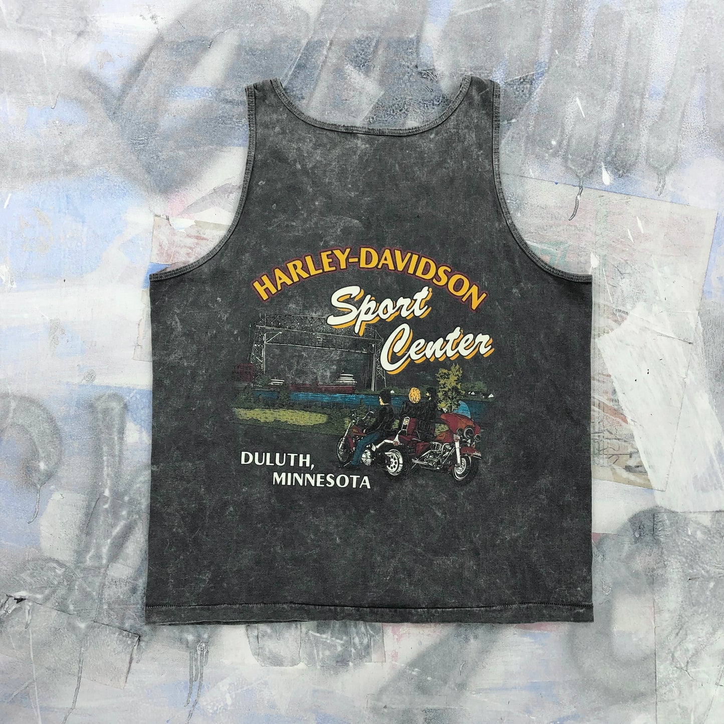 Vintage USA 90s Harley Davidson Motorcycles Duluth Minnesota Single Stitch Tank Top XL