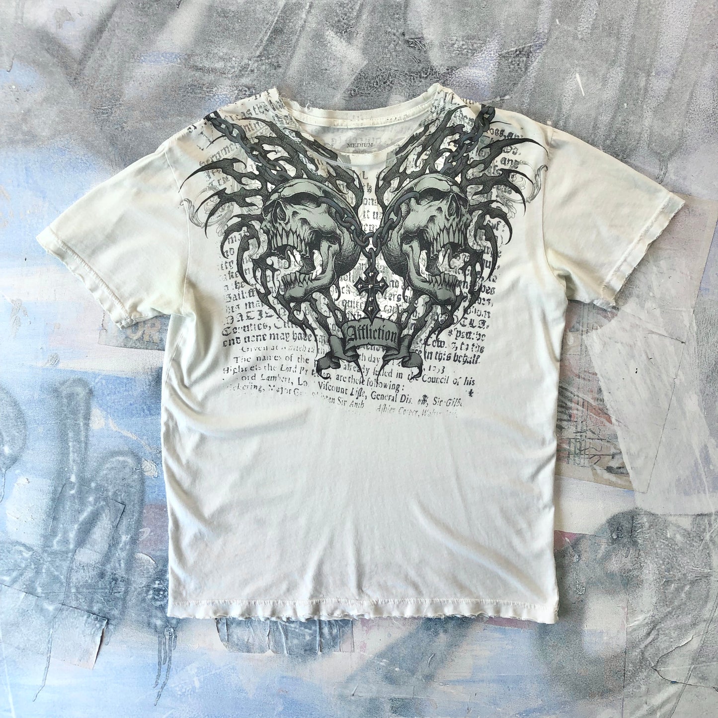 Vintage Affliction Skull Cross T Shirt M