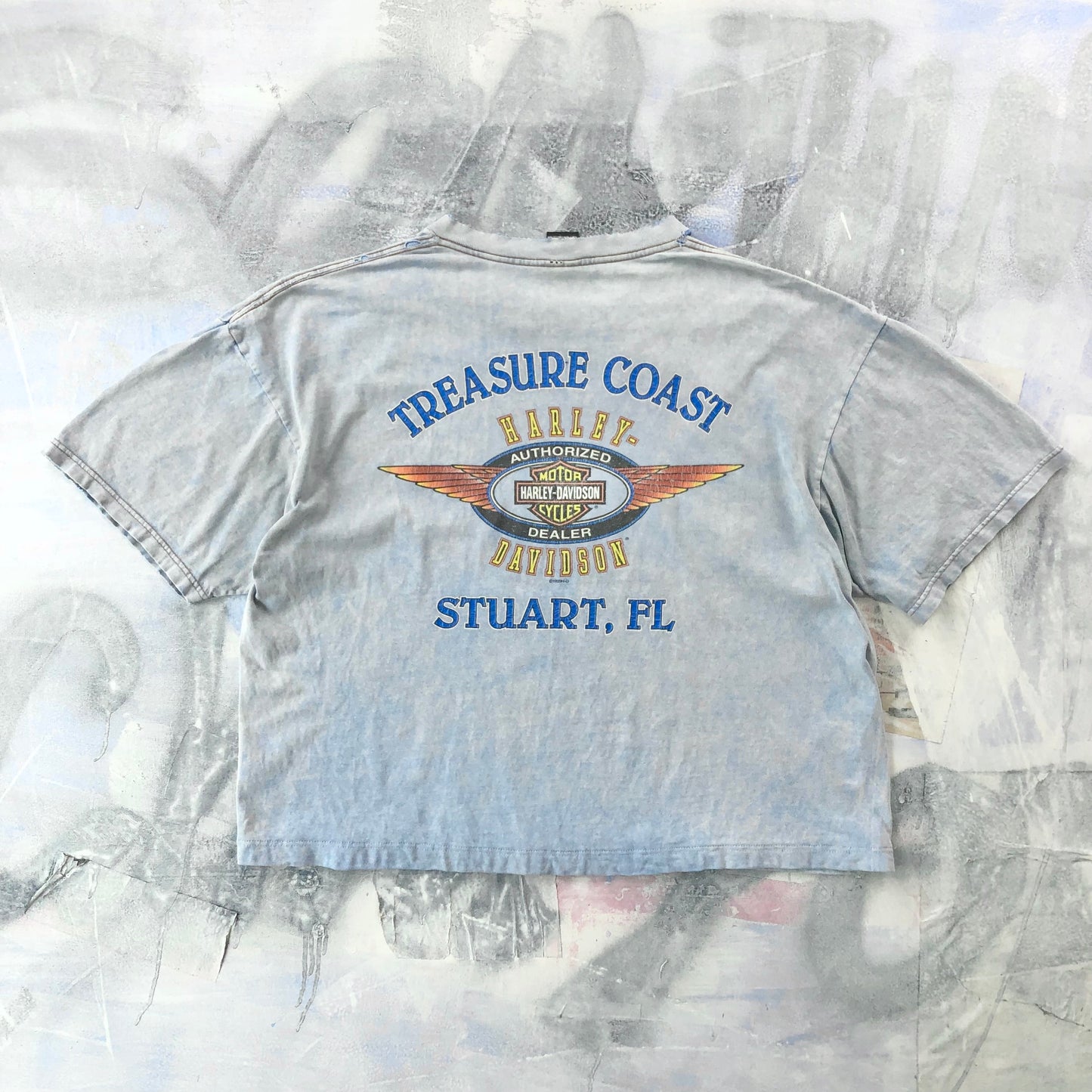 Vintage USA 90s Harley Davidson Motorcycles Treasure Coast Stuart Florida T Shirt XL