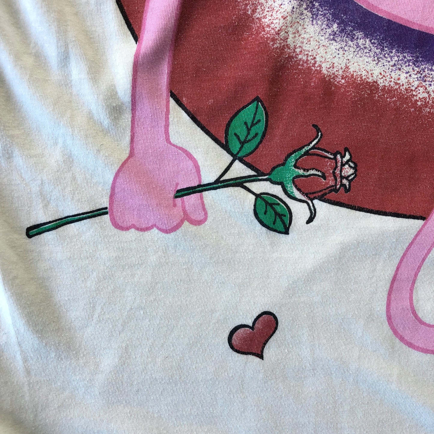 Vintage 90s Pink Panther Moon Hearts Rose Long Sleepwear Shirt L