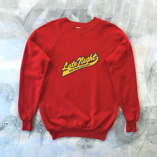 Vintage 80s USA Late Night With David Letterman Crewneck Sweatshirt XL