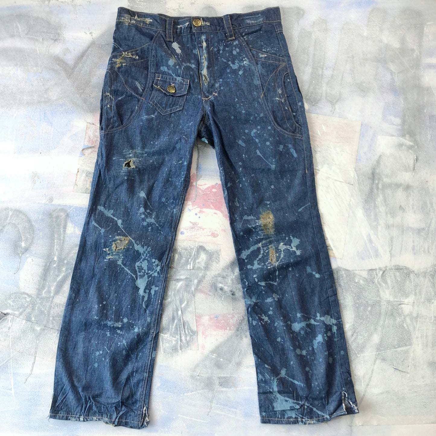 Vintage Harley Davidson Distressed Jean W36