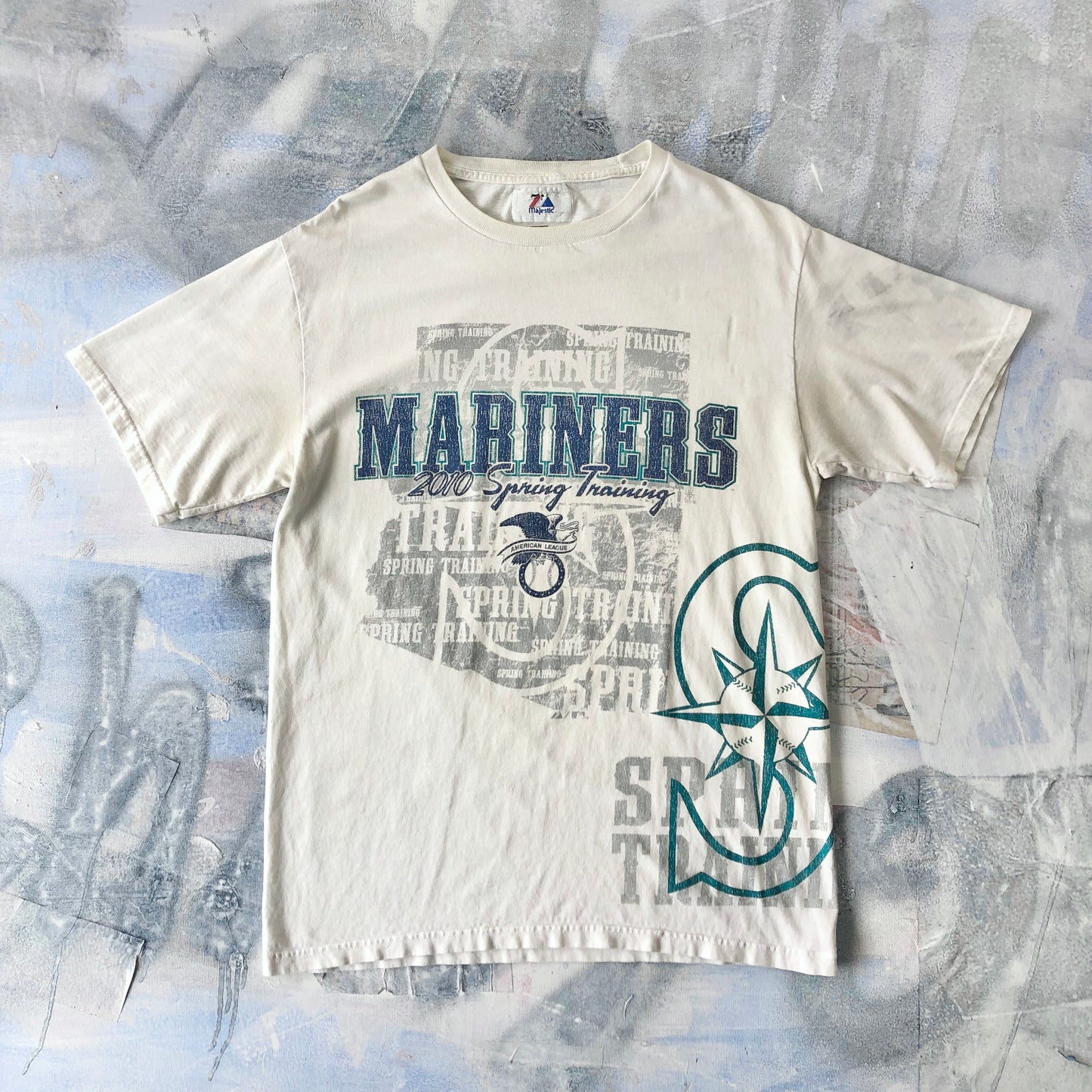 Vintage MLB Seattle Mariners Majestic 2010 Spring Training T Shirt M