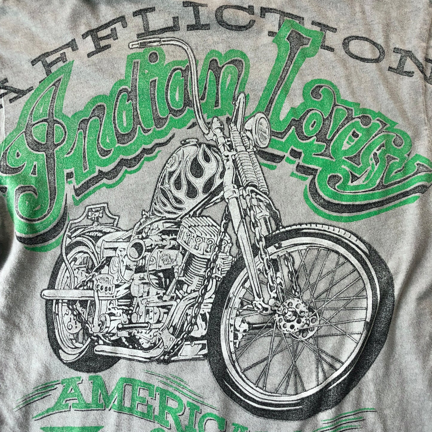 Vintage Y2K Affliction Indian Larry American Customs Motorcycle T Shirt L