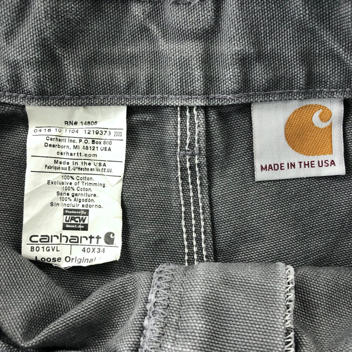 Carhartt USA Double Knee Carpenter Workwear Jean W40