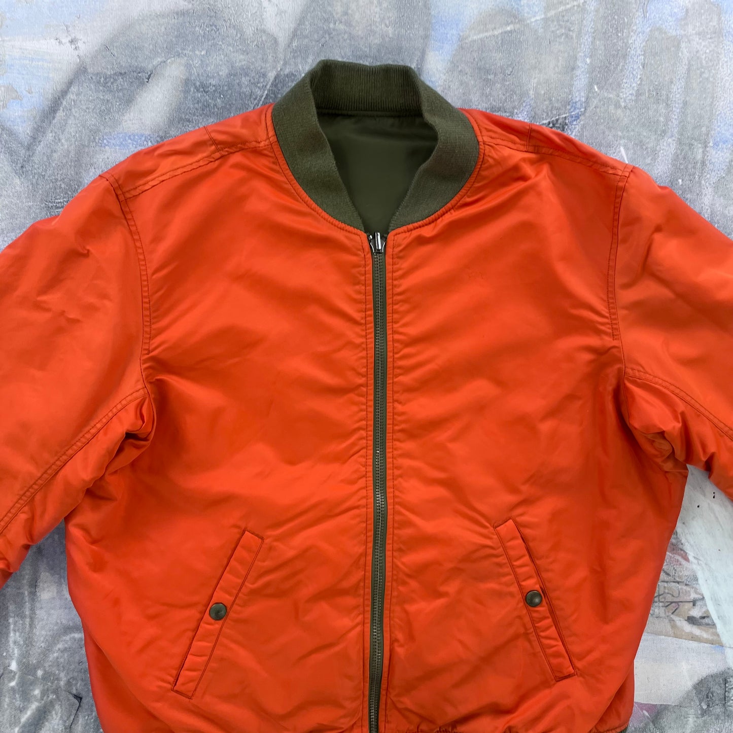 Vintage Ralph Lauren Reversible Flight MA-1 Bomber Zip Jacket XL