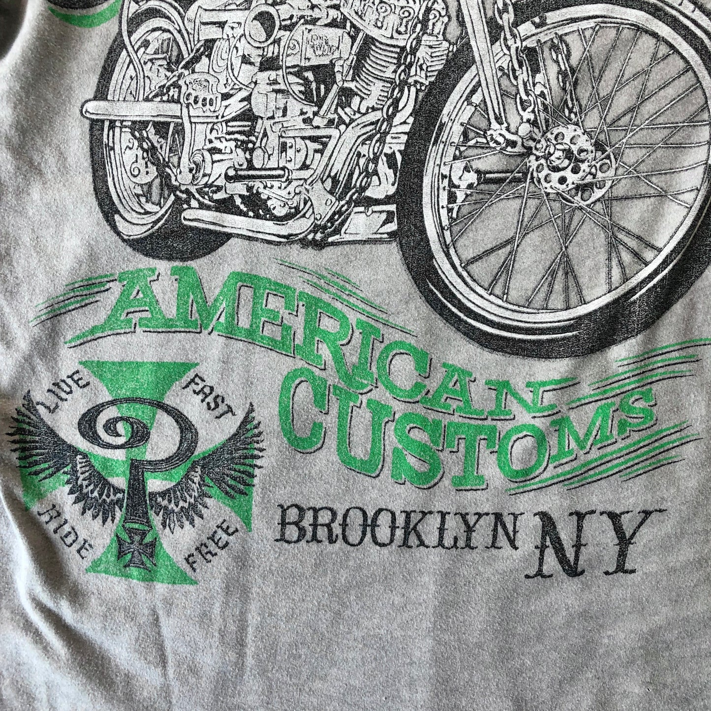 Vintage Y2K Affliction Indian Larry American Customs Motorcycle T Shirt L