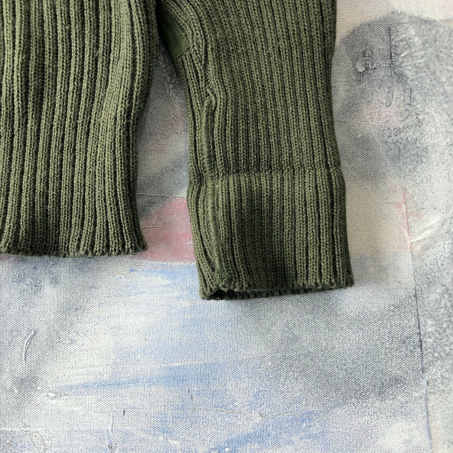 Vintage L.L Bean Freeport Maine Military Wool Sweater L