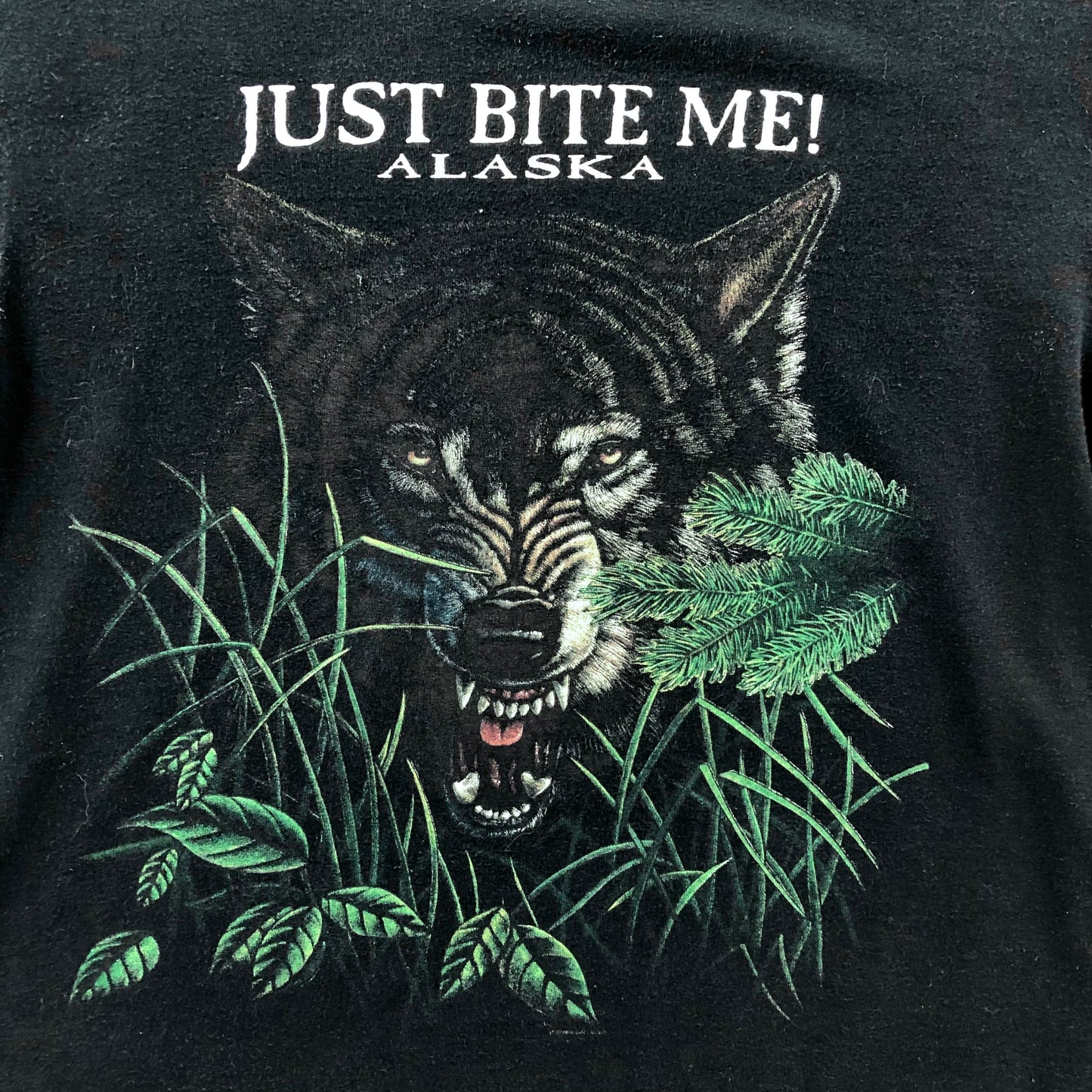 Vintage Wolf Just Bite Me Alaska T Shirt M