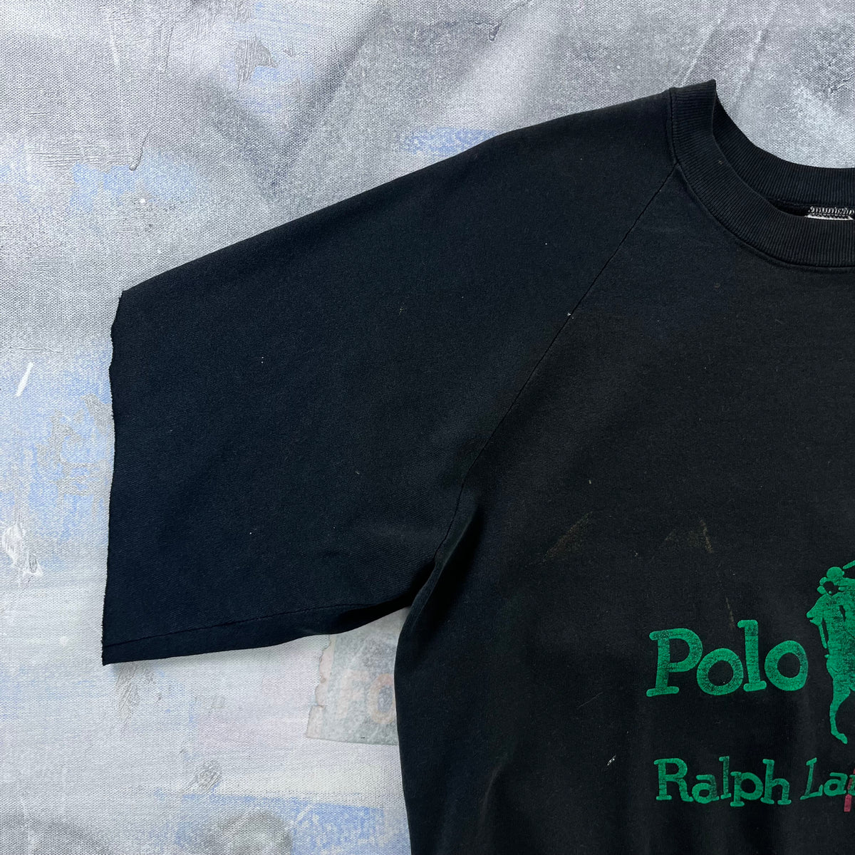 Vintage 80s USA Polo Ralph Lauren Custom Cut Off Crewneck Sweatshirt L