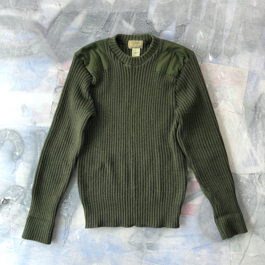 Vintage L.L Bean Freeport Maine Military Wool Sweater L