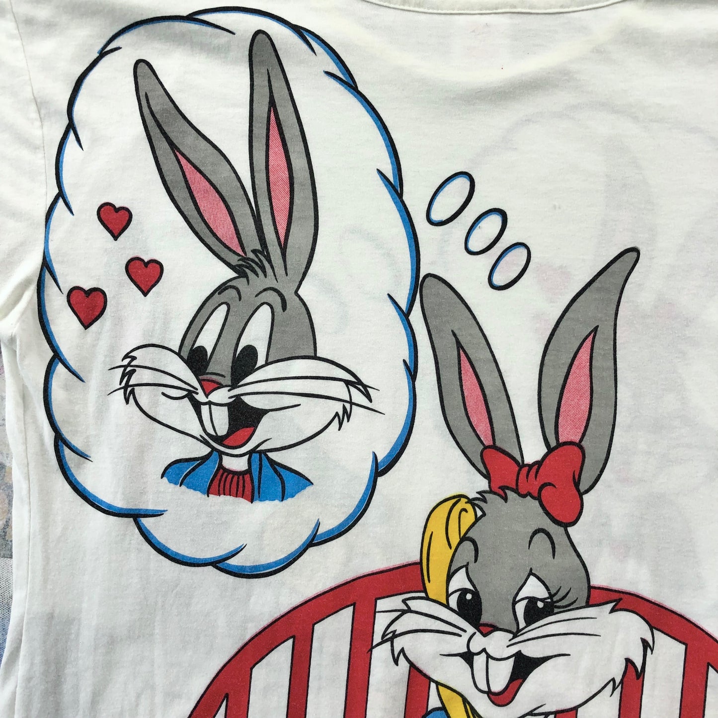Vintage 1986 Bugs & Honey Bunny Hearts Call T Shirt L