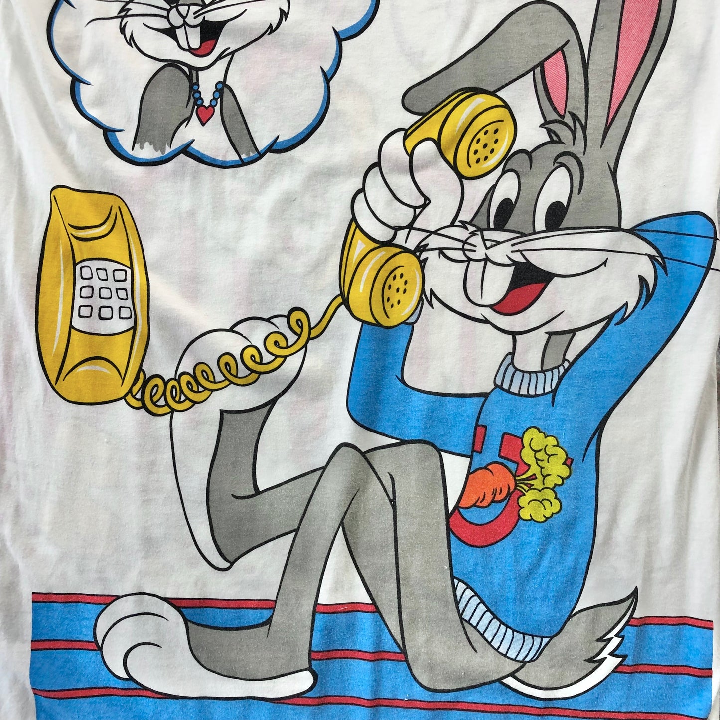 Vintage 1986 Bugs & Honey Bunny Hearts Call T Shirt L