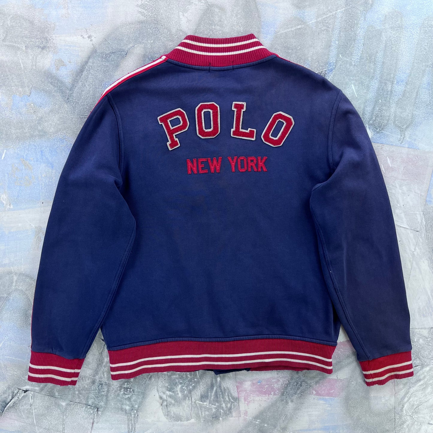 Polo Ralph Lauren New York Varsity Letterman Button Sweatshirt L