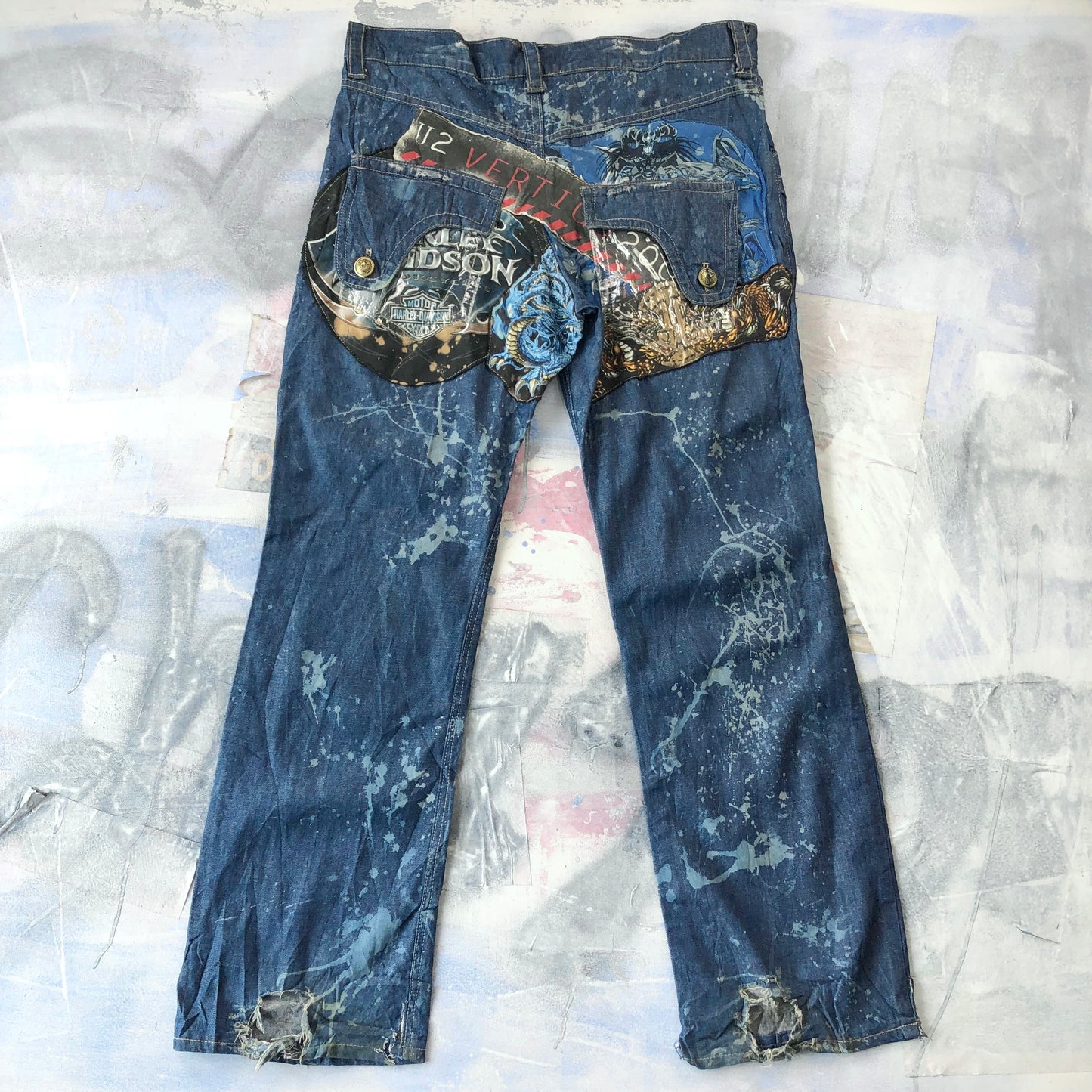 Vintage Harley Davidson Distressed Jean W36