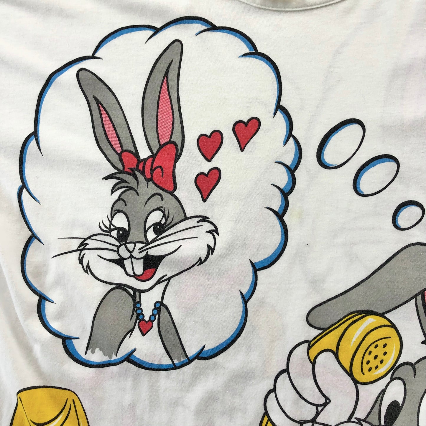 Vintage 1986 Bugs & Honey Bunny Hearts Call T Shirt L
