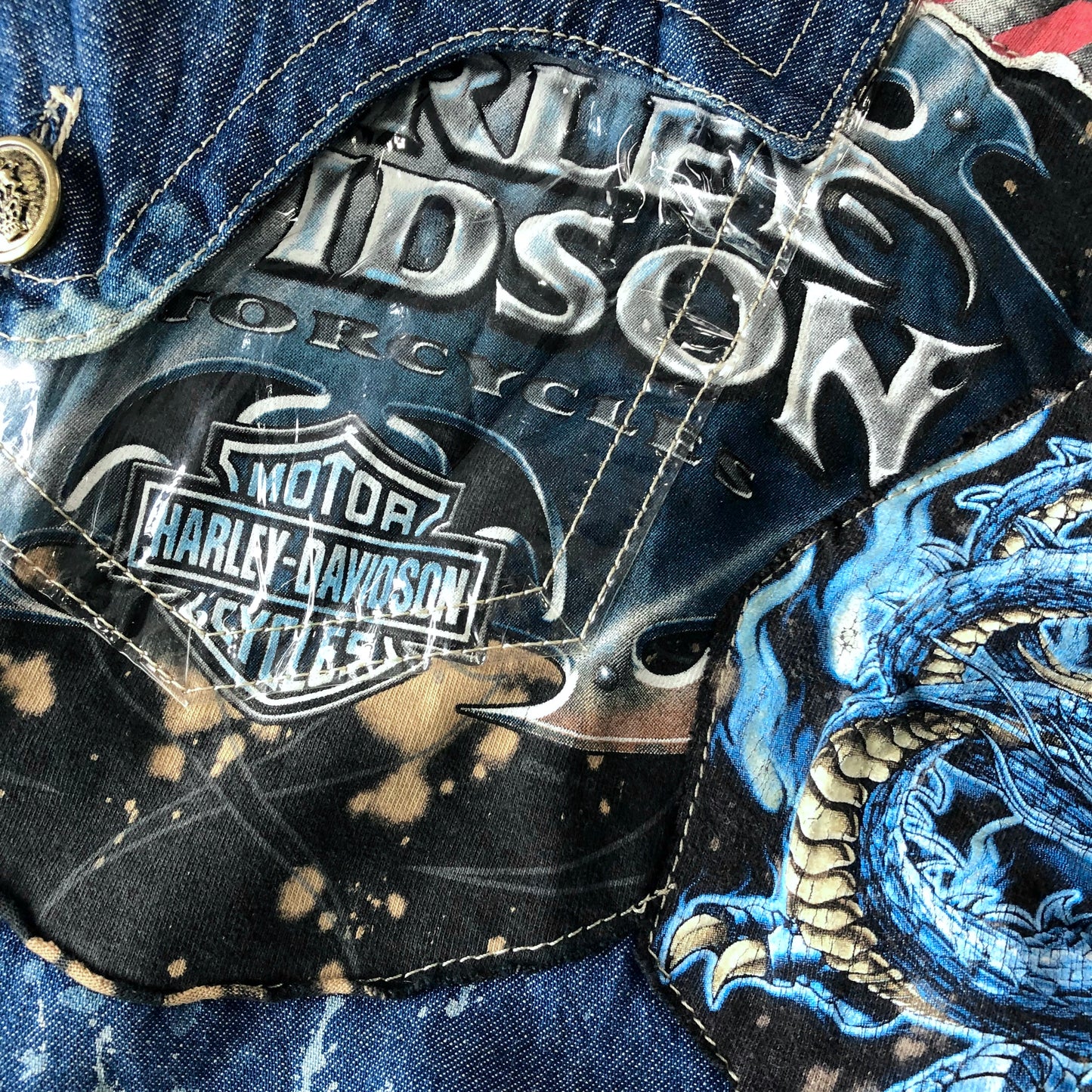 Vintage Harley Davidson Distressed Jean W36