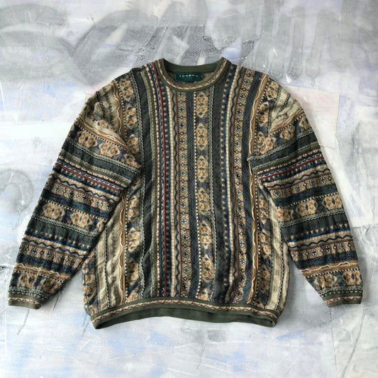 Tundra Coogi Style Knit Crewneck Sweater L