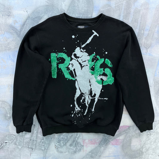Vintage Polo Ralph Lauren Big Pony Elbow Patch Crewneck Sweatshirt XL
