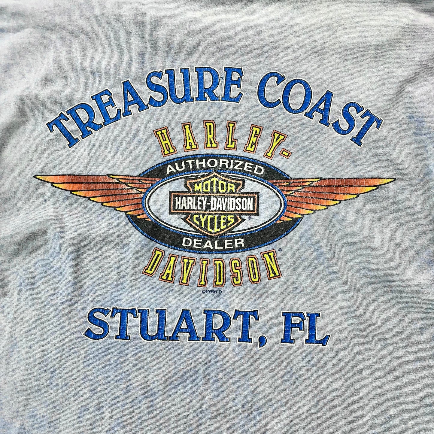 Vintage USA 90s Harley Davidson Motorcycles Treasure Coast Stuart Florida T Shirt XL