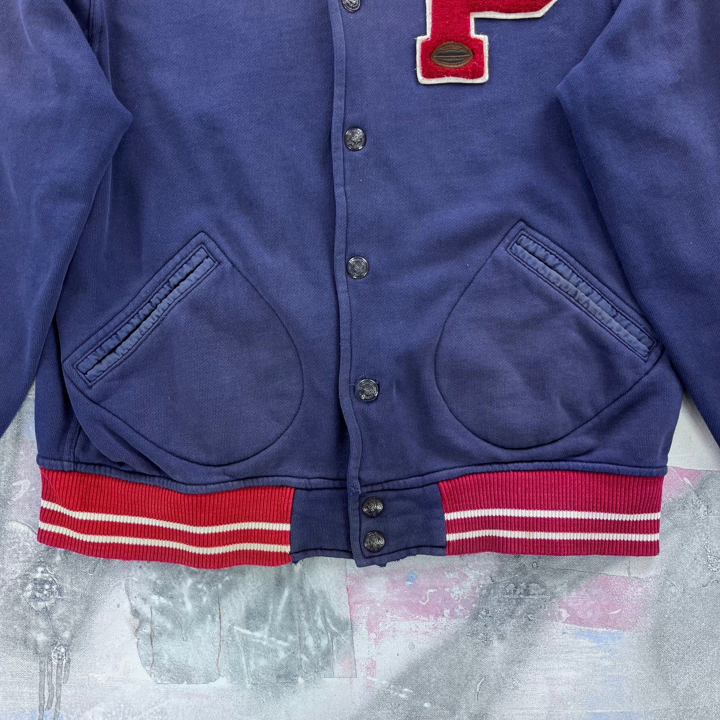 Polo Ralph Lauren New York Varsity Letterman Button Sweatshirt L