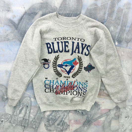 Vintage 90s Toronto Blue Jays 1992 World Series Champions Crewneck Sweatshirt M