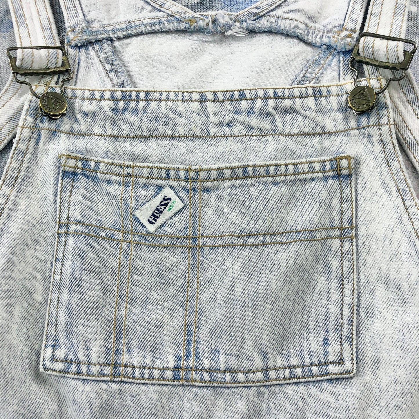 Vintage 90s USA Guess Georges Marciano Washed Denim Overall Jean L