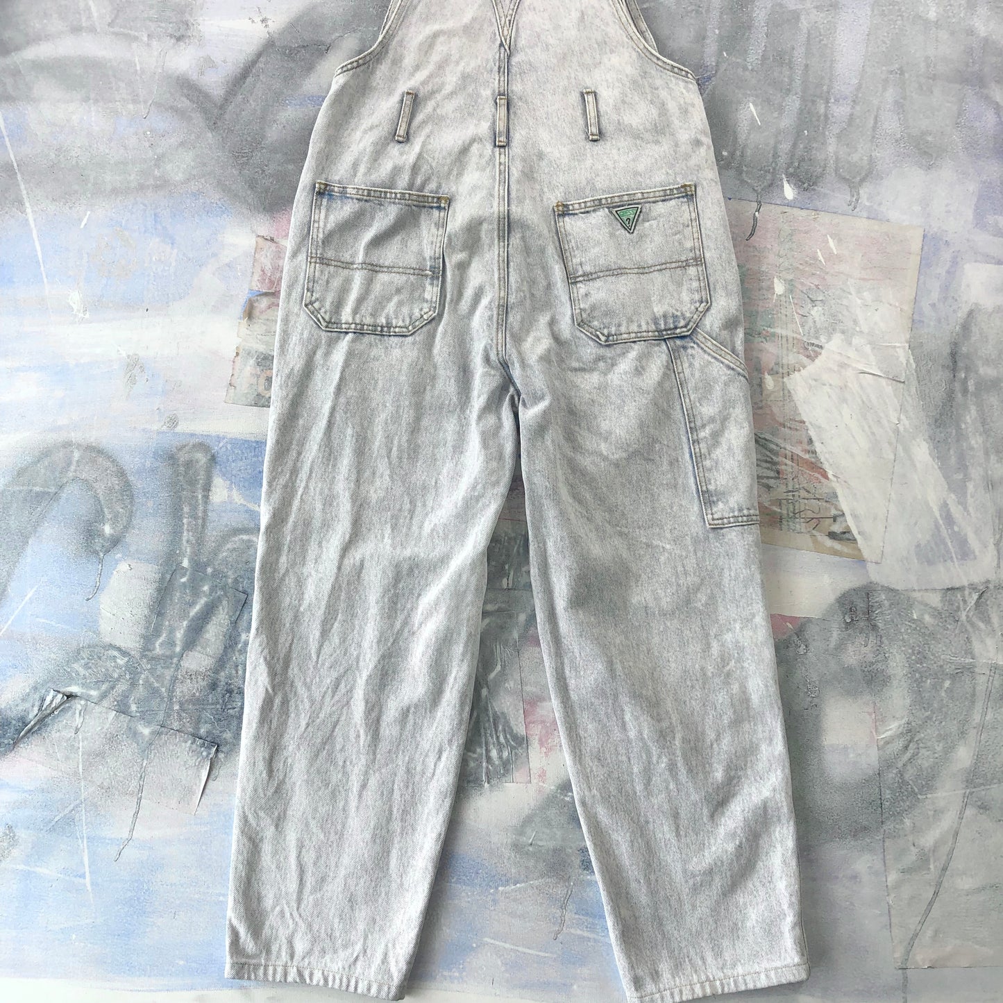 Vintage 90s USA Guess Georges Marciano Washed Denim Overall Jean L