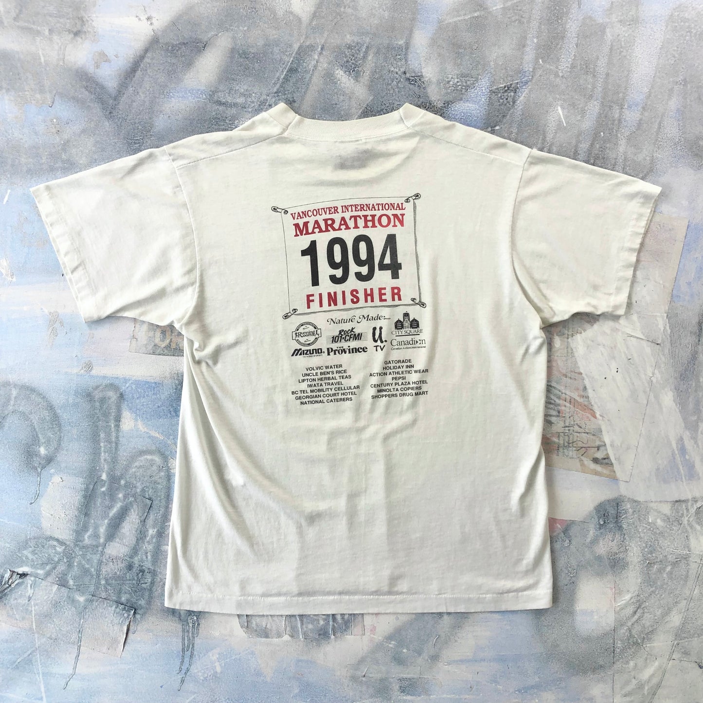 Vintage 90s Vancouver International Marathon Finisher T Shirt L