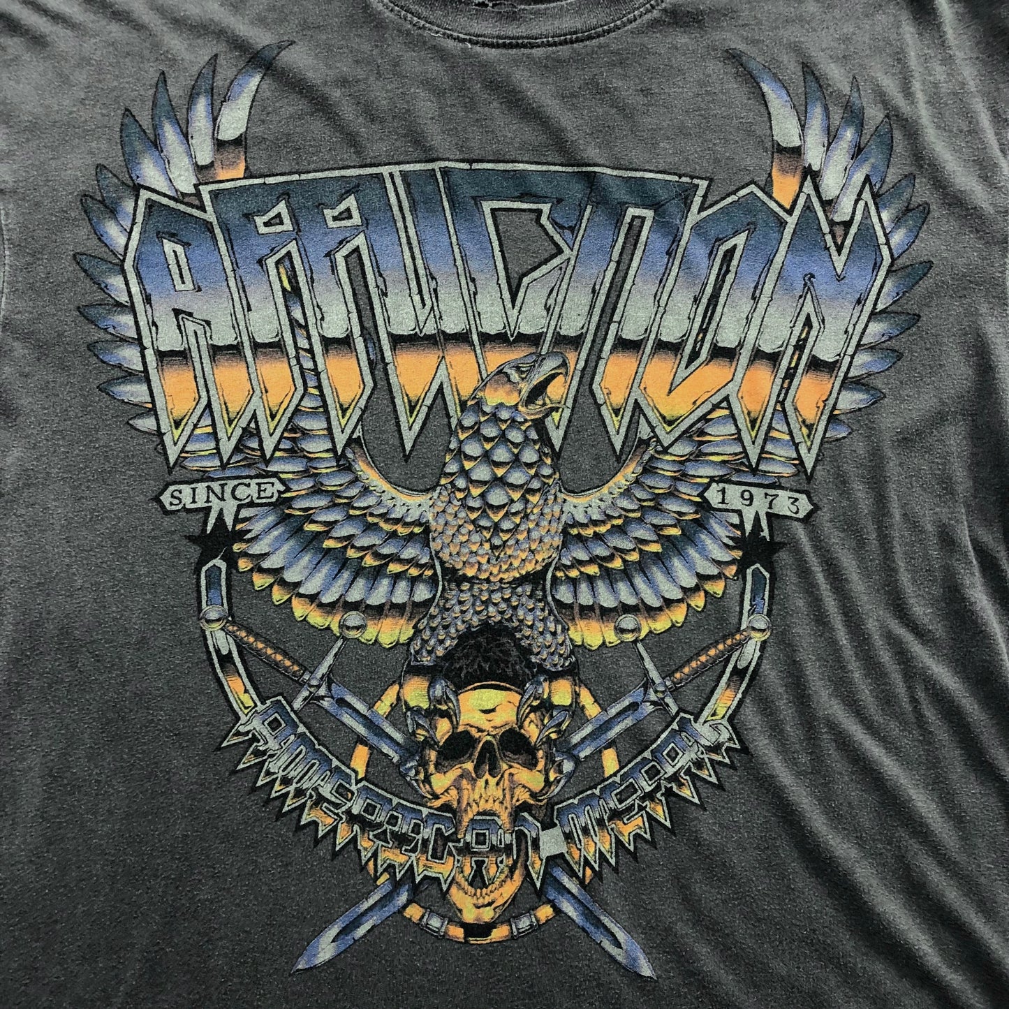 Vintage Y2K USA Affliction American Metal Tour Eagle Skull T Shirt XL