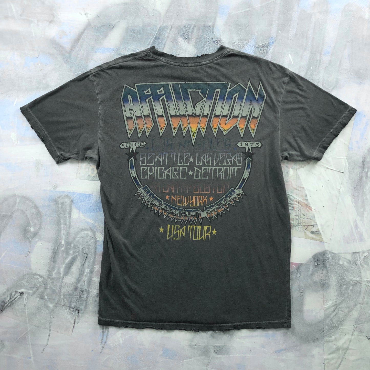 Vintage Y2K USA Affliction American Metal Tour Eagle Skull T Shirt XL