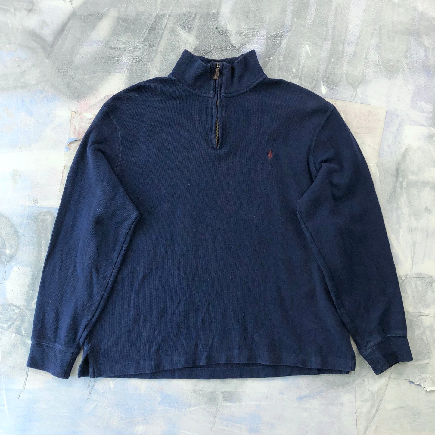 Vintage Polo Ralph Lauren Pony Quarter Zip Sweater XL