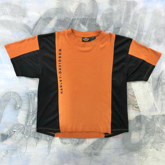 Vintage Harley Davidson Motorcycles Colorblock Half Mesh T Shirt L