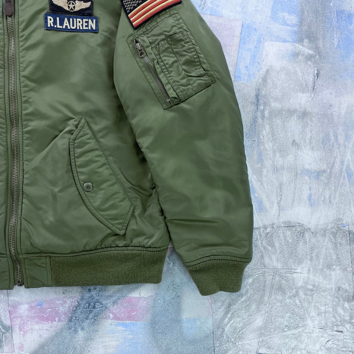 Vintage Ralph Lauren Reversible Flight MA-1 Bomber Zip Jacket XL